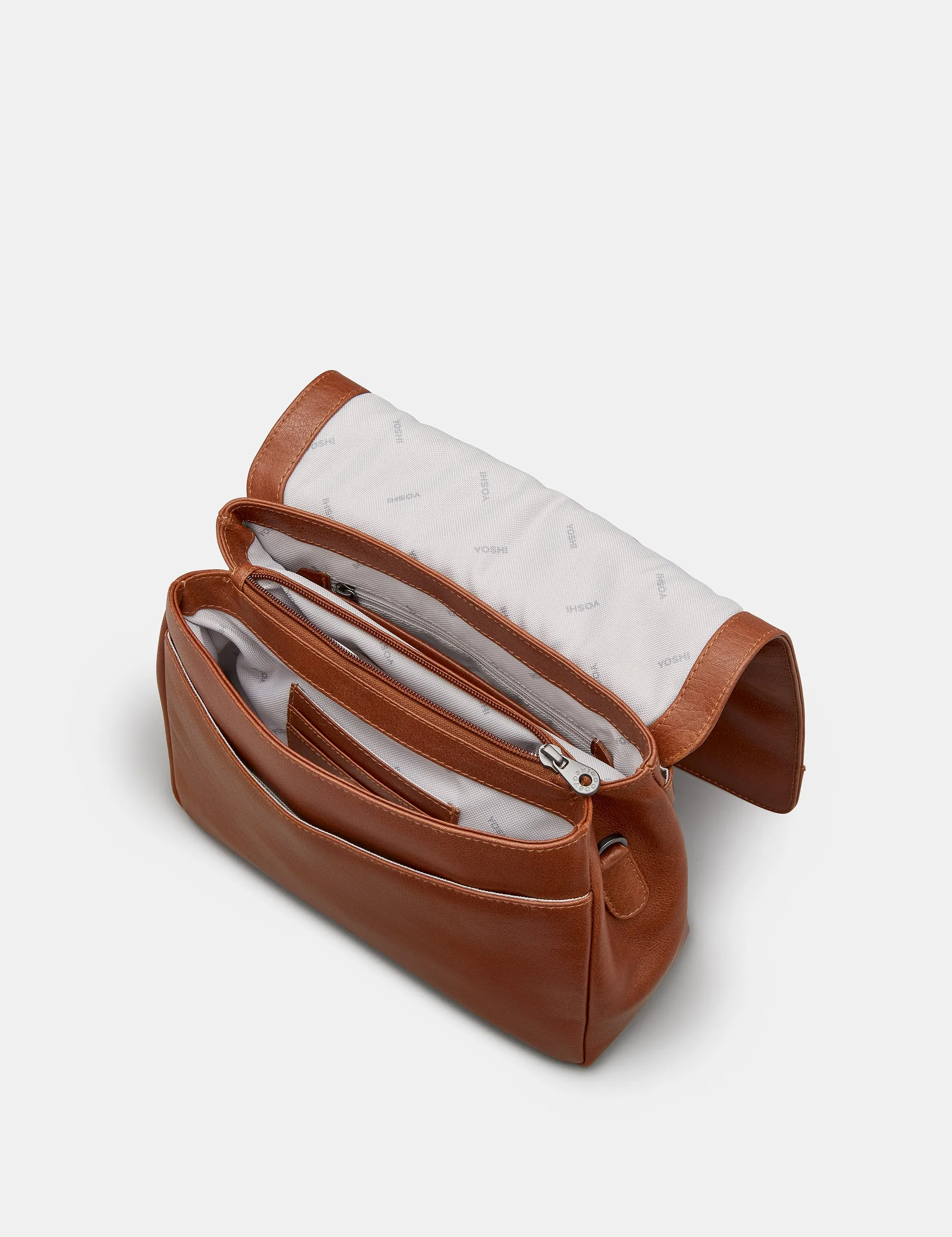 Bexley Brown Leather Flap Over Bag