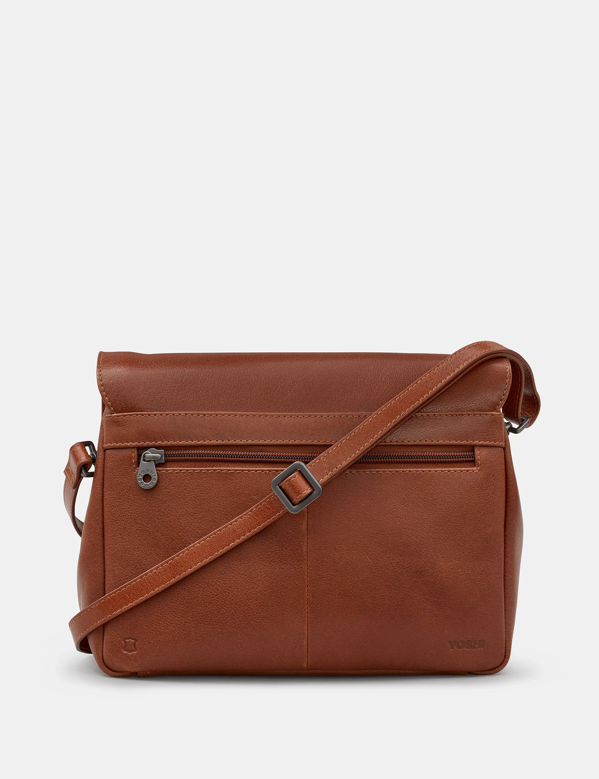 Bexley Brown Leather Flap Over Bag