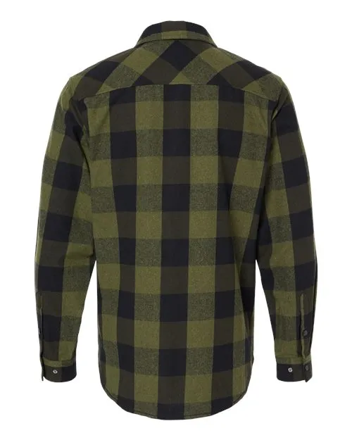 Burnside Men's Snap Front Long Sleeve Plaid Flannel Shirt