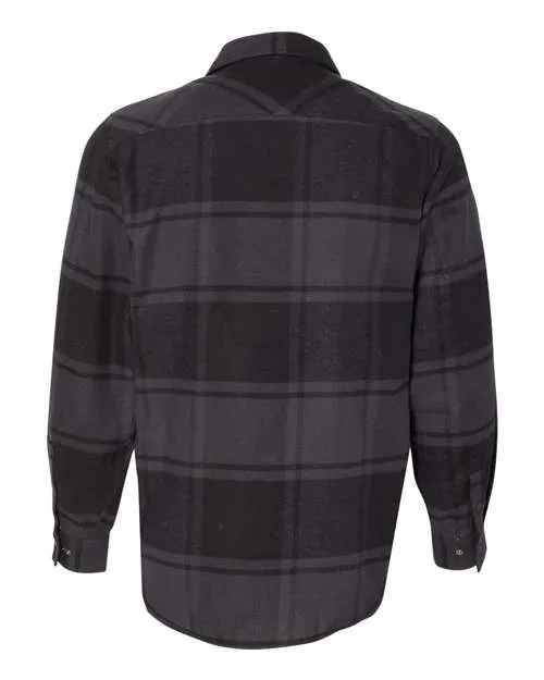 Burnside Men's Snap Front Long Sleeve Plaid Flannel Shirt