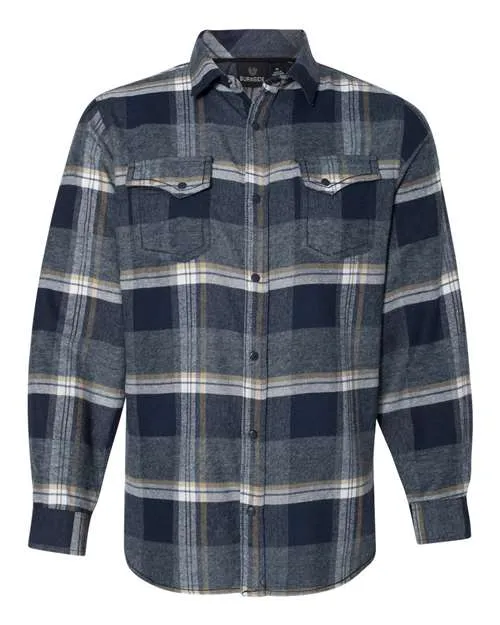 Burnside Men's Snap Front Long Sleeve Plaid Flannel Shirt