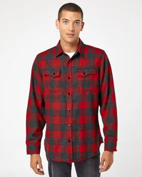 Burnside Men's Snap Front Long Sleeve Plaid Flannel Shirt