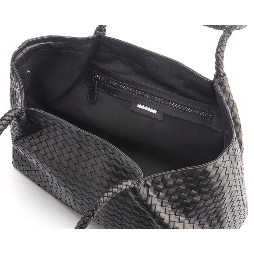 Cassidy Woven Slouchy Bag - Black