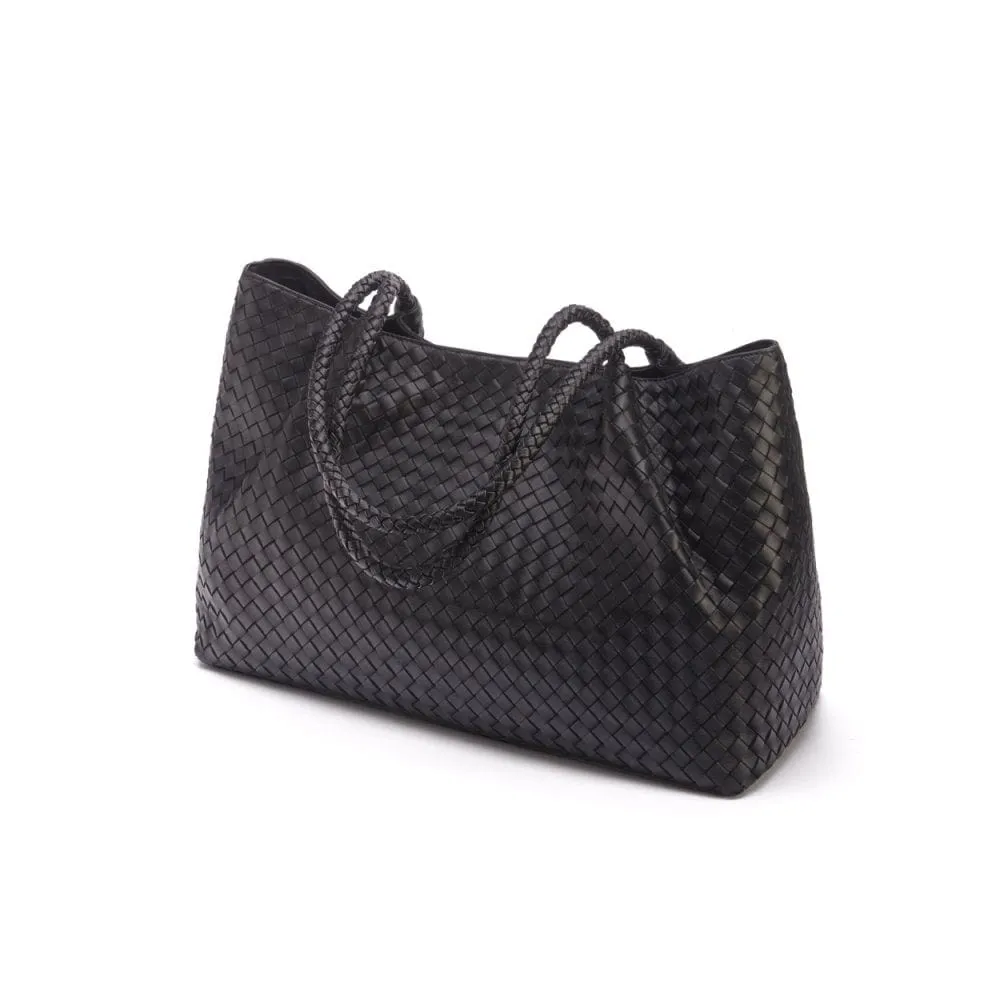 Cassidy Woven Slouchy Bag - Black