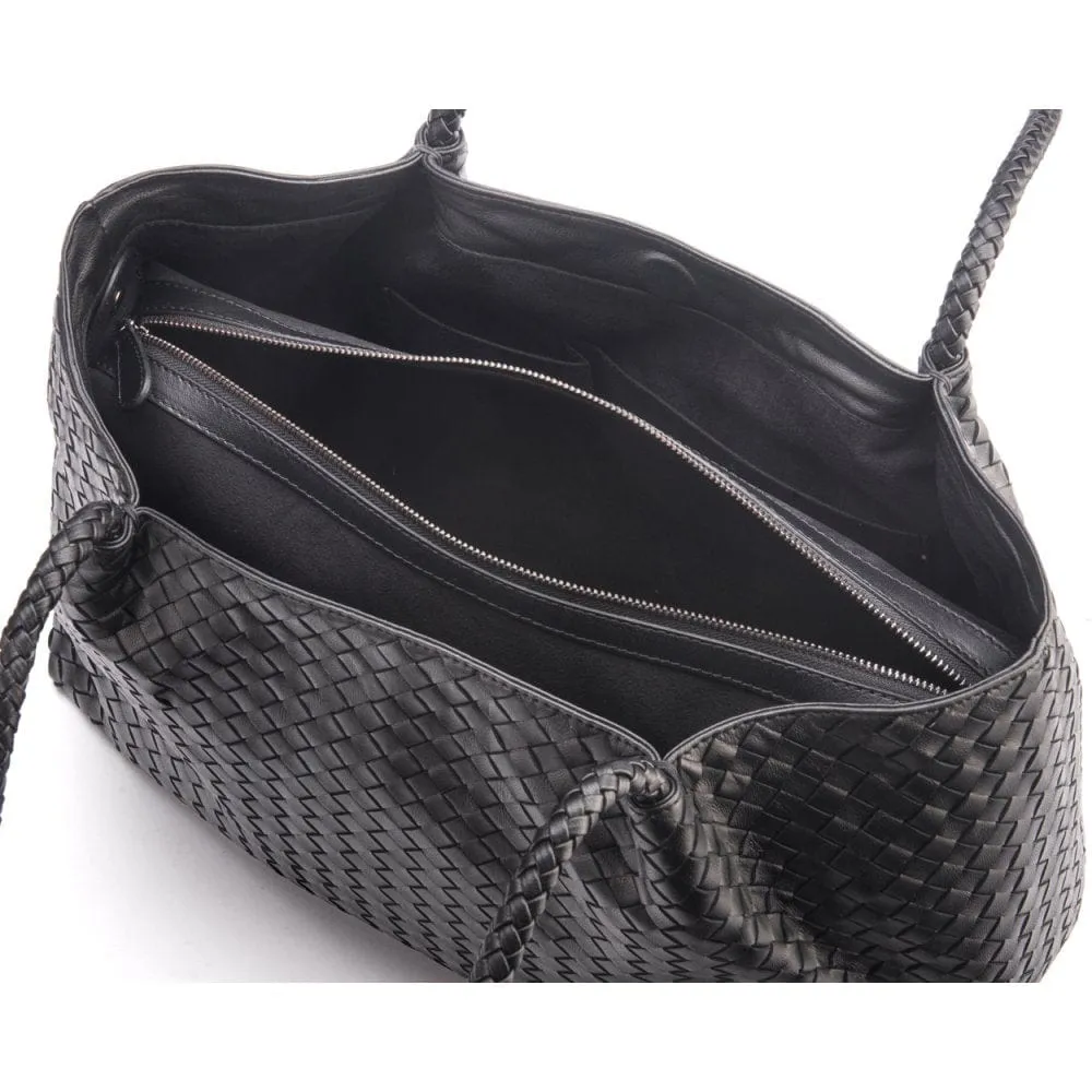 Cassidy Woven Slouchy Bag - Black