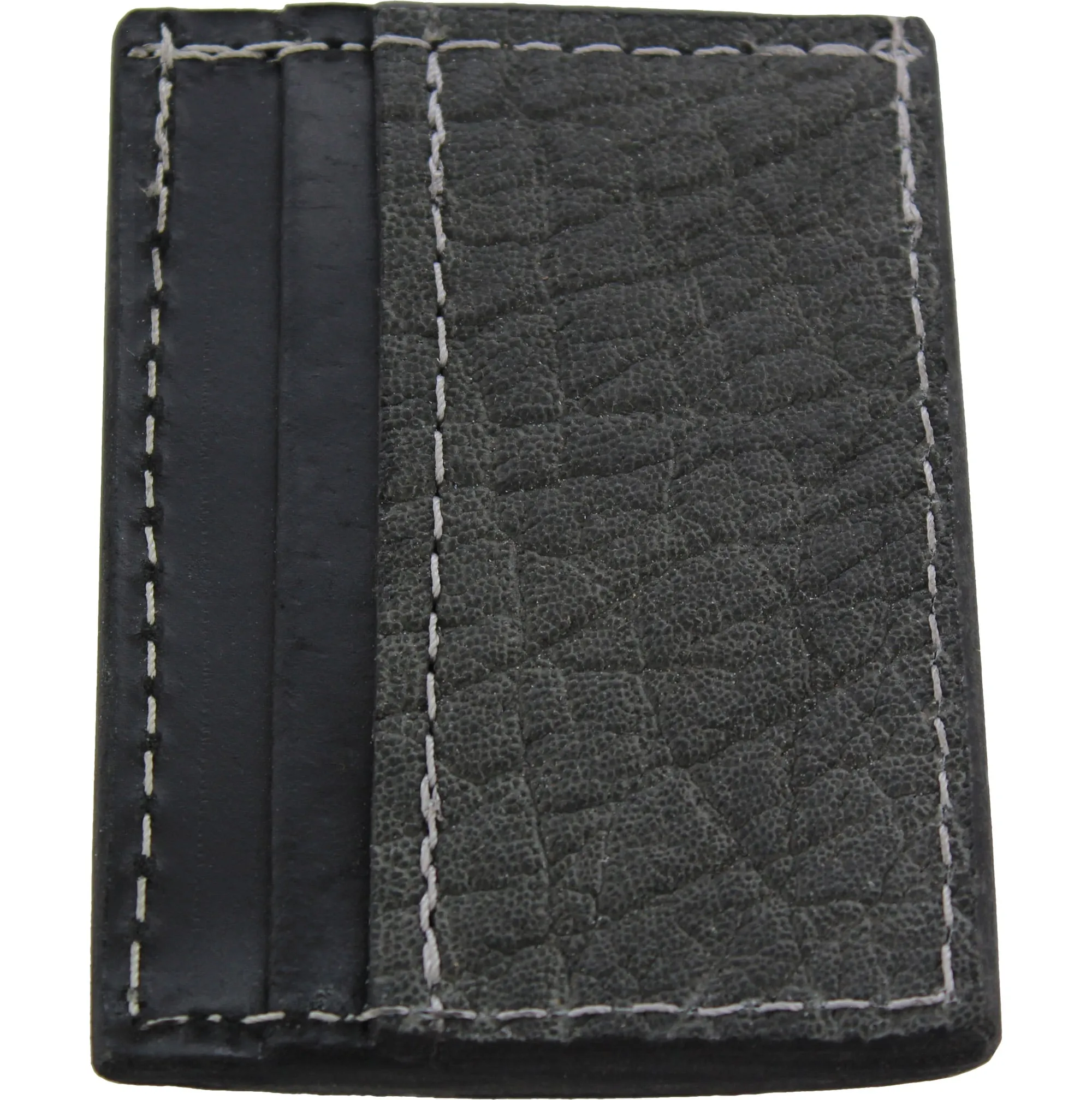 Charcoal Gray Elephant Money Clip Wallet With Credit Card Slots
