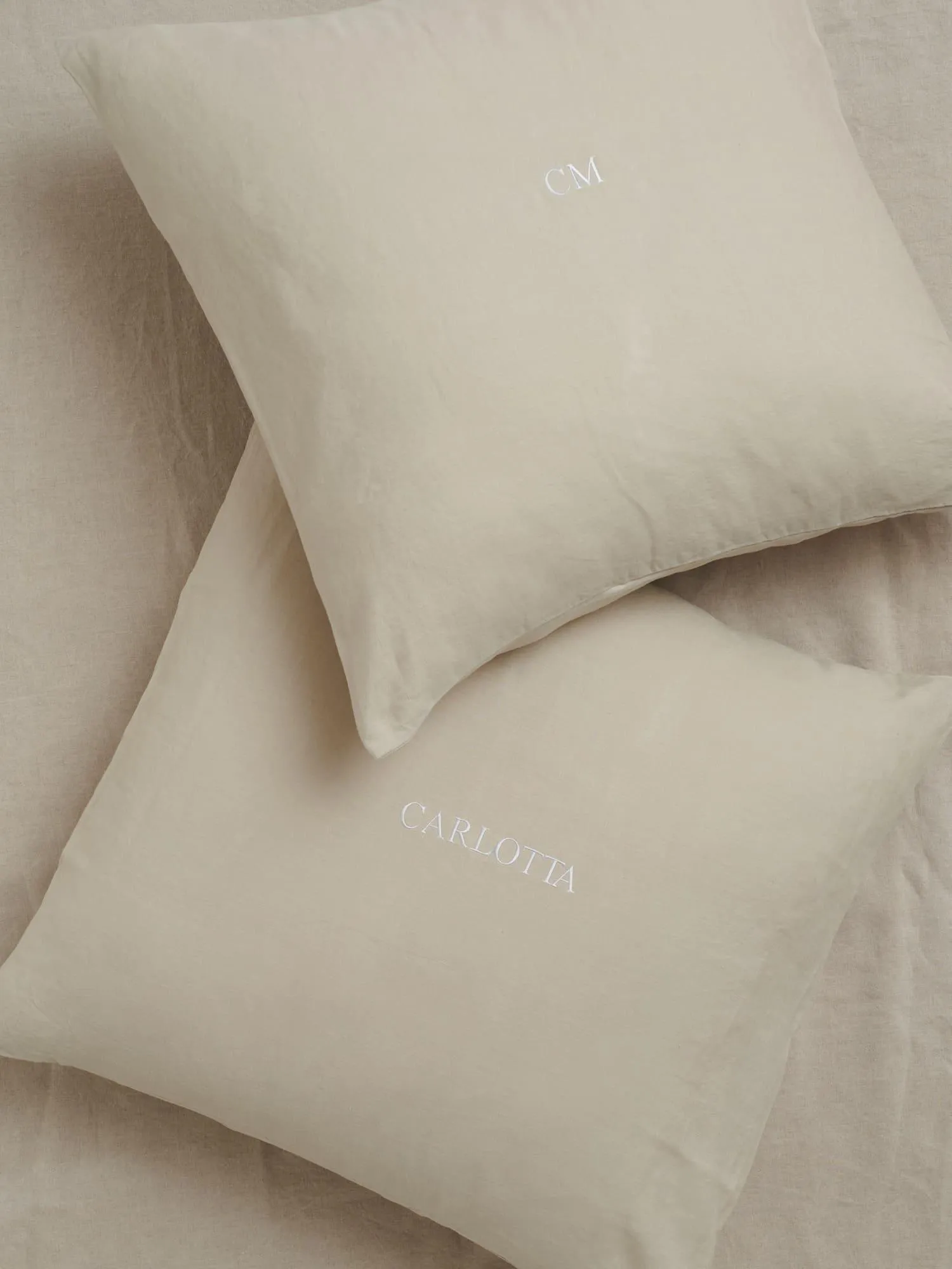 Custom European Linen Pillowcase set (of two) in Sand