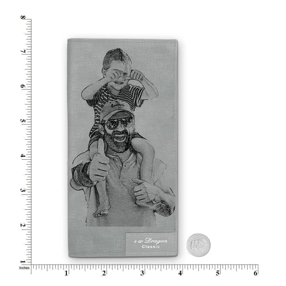 Custom Photo Wallet | Bifold Long Style Wallet-Light Grey