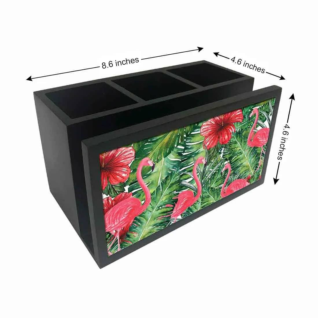 Cutlery Tissue Holder Napkin Stand -  Flamingo and Hibiscus