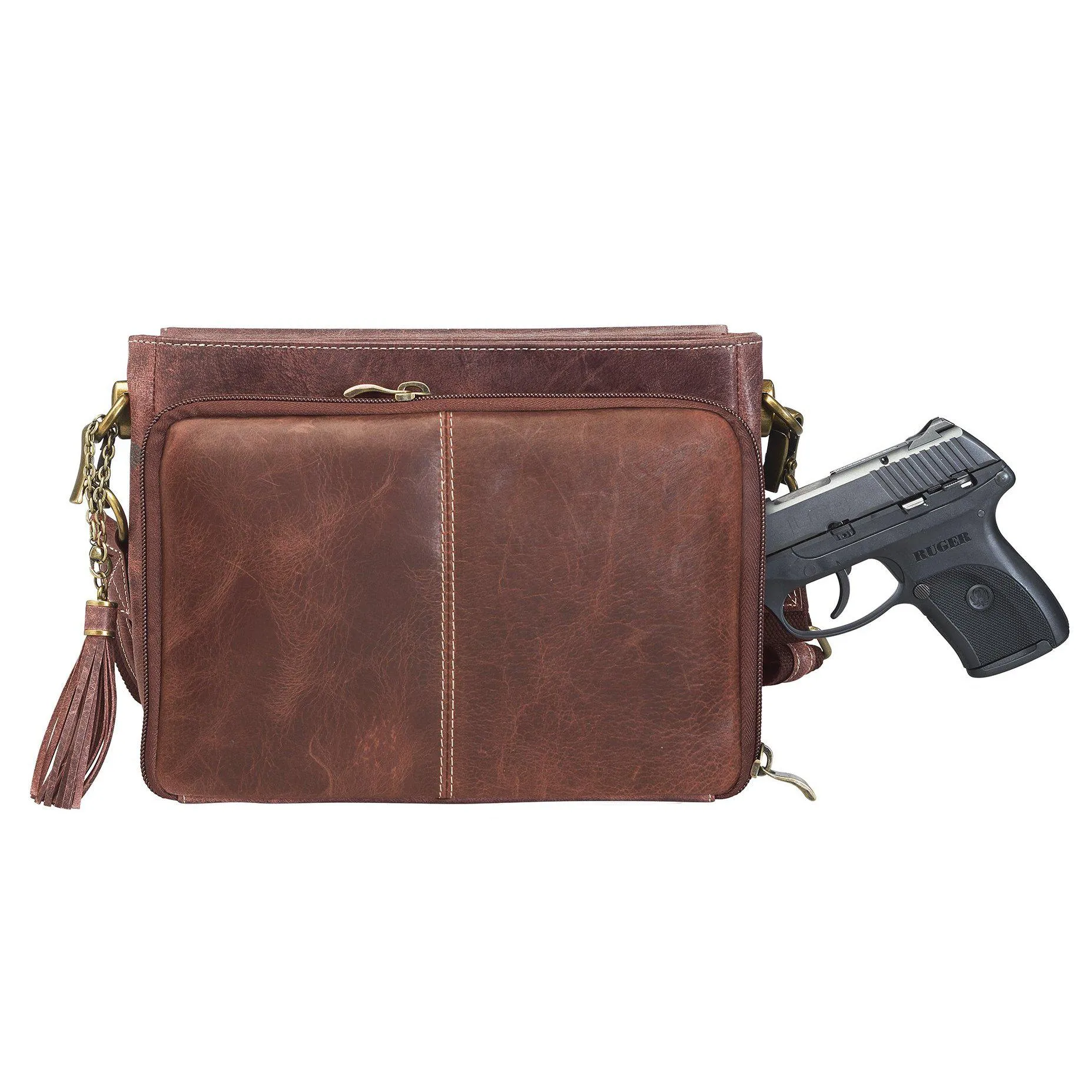 Distressed Buffalo Concealed-Carry Clutch