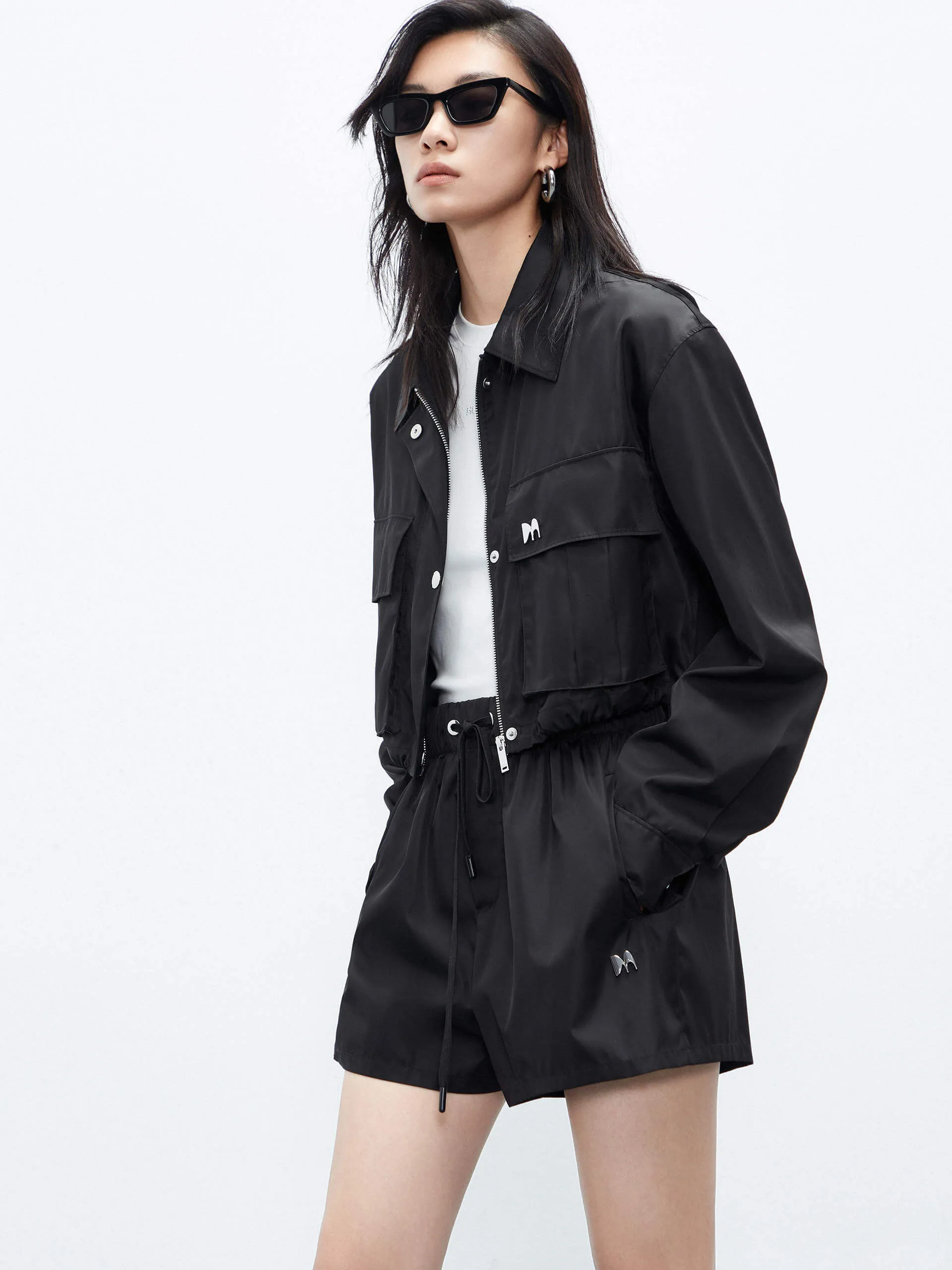 Drawstring Waist Logo Shorts