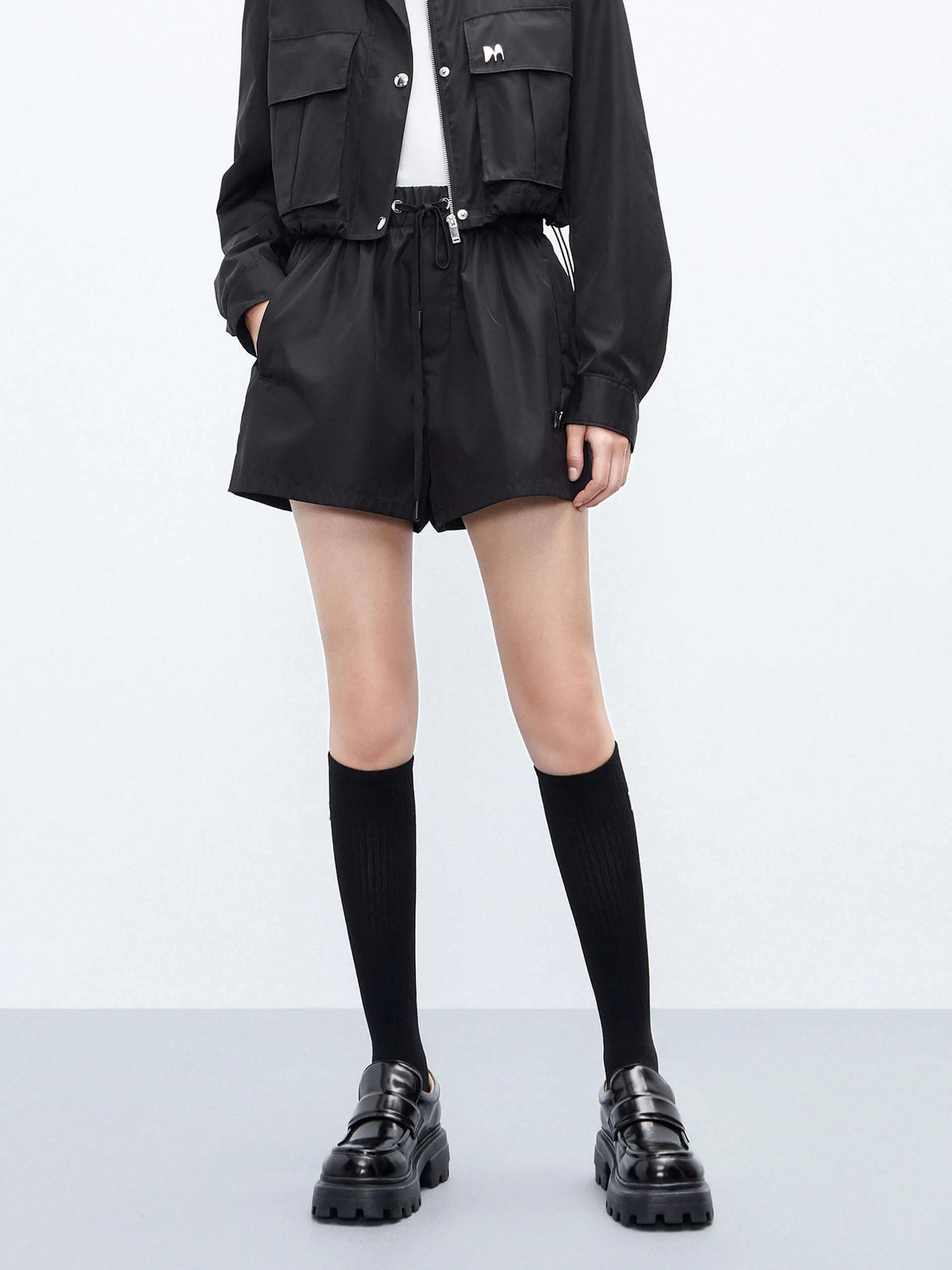 Drawstring Waist Logo Shorts