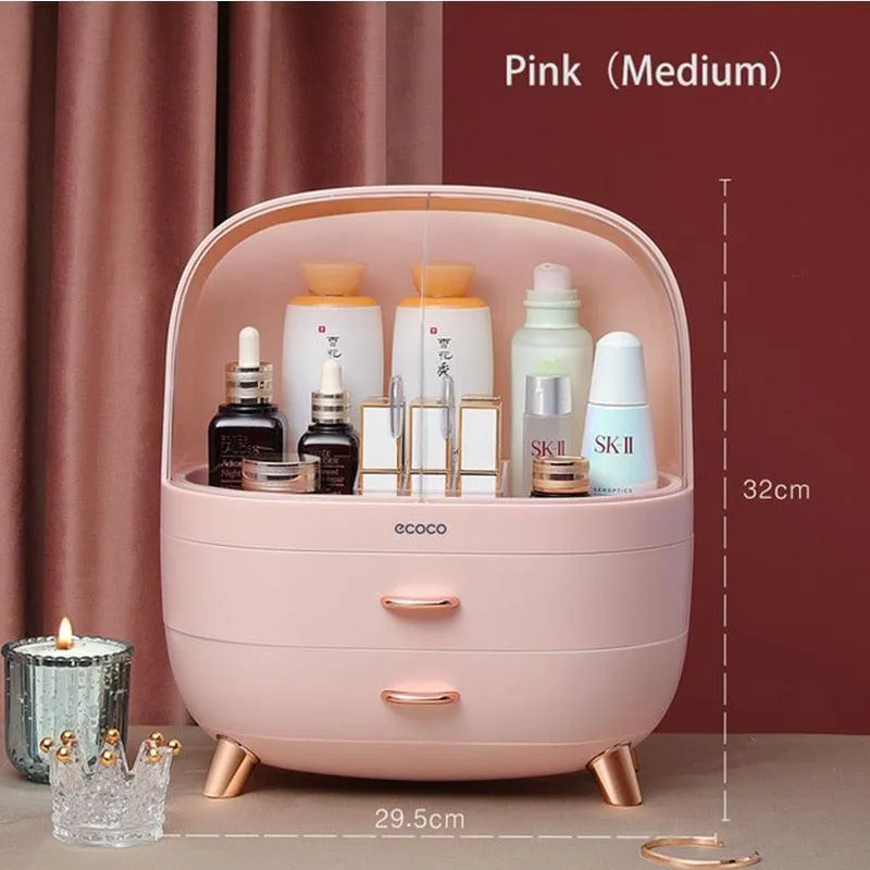 Elegant Makeup and Jewelry Storage Solution with Spacious Organization Compartments