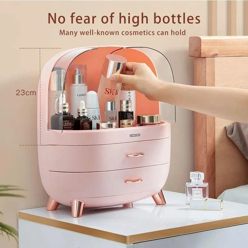 Elegant Makeup and Jewelry Storage Solution with Spacious Organization Compartments