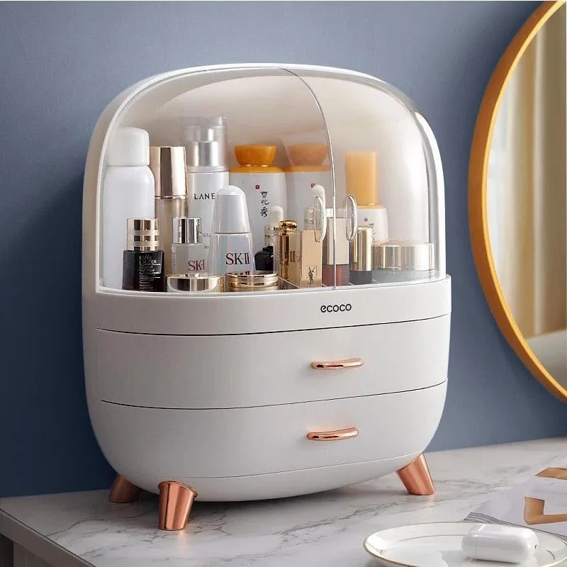Elegant Makeup and Jewelry Storage Solution with Spacious Organization Compartments