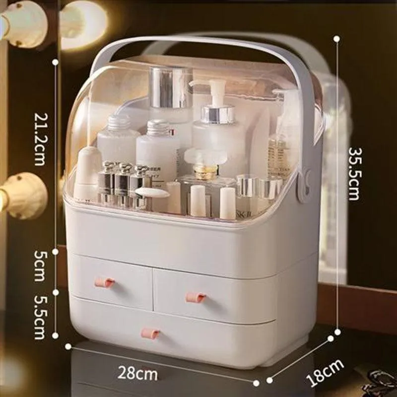 Elegant Makeup and Jewelry Storage Solution with Spacious Organization Compartments