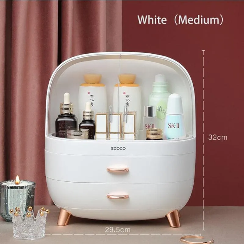 Elegant Makeup and Jewelry Storage Solution with Spacious Organization Compartments