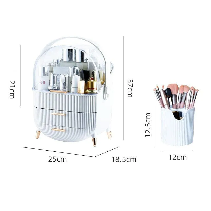 Elegant Makeup and Jewelry Storage Solution with Spacious Organization Compartments