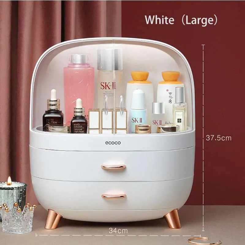 Elegant Makeup and Jewelry Storage Solution with Spacious Organization Compartments