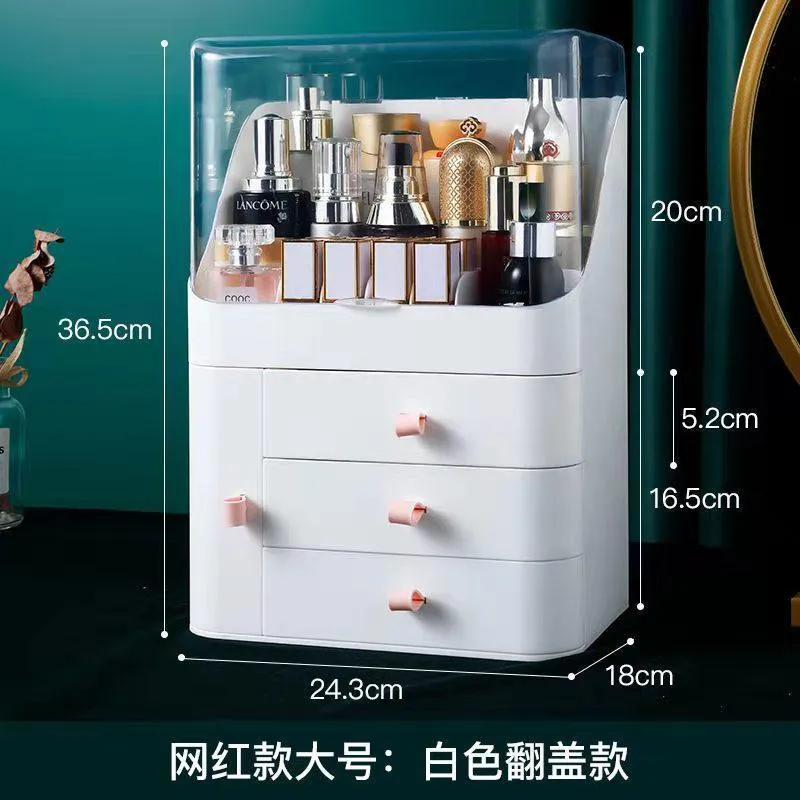 Elegant Makeup and Jewelry Storage Solution with Spacious Organization Compartments