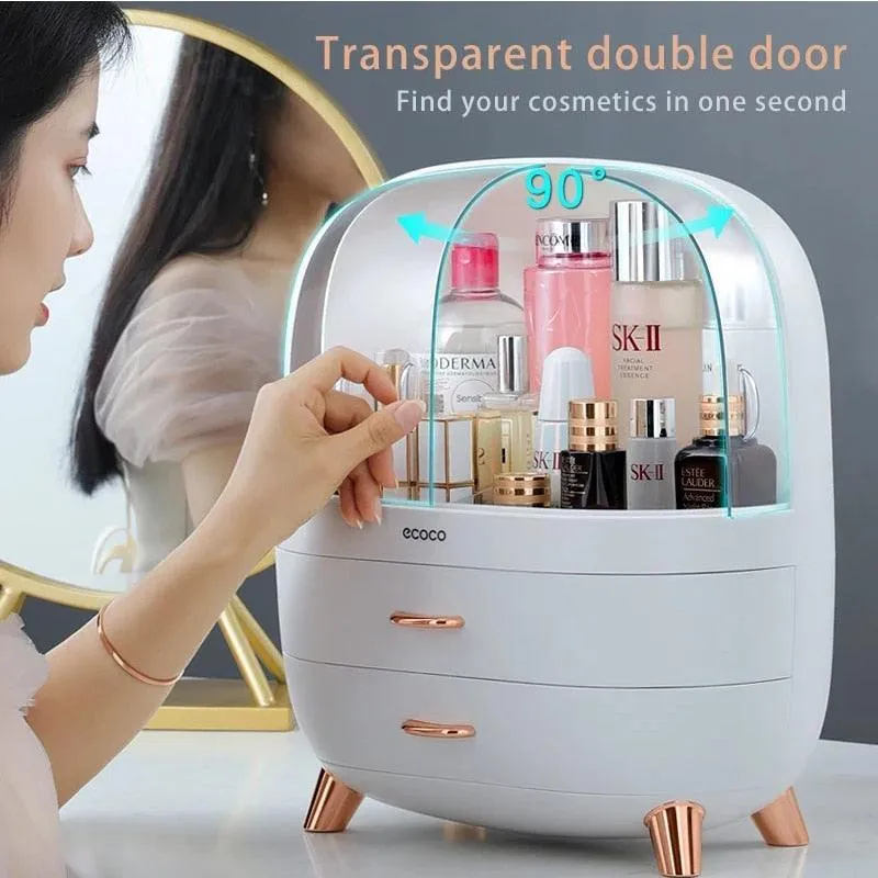 Elegant Makeup and Jewelry Storage Solution with Spacious Organization Compartments