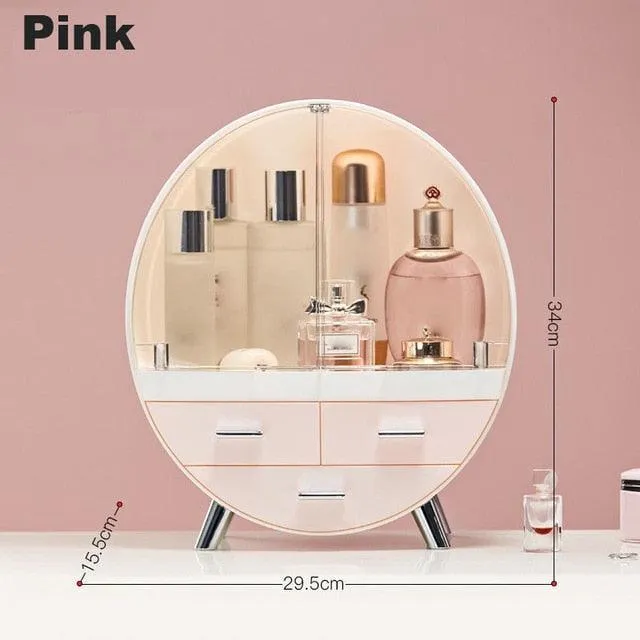 Elegant Makeup and Jewelry Storage Solution with Spacious Organization Compartments