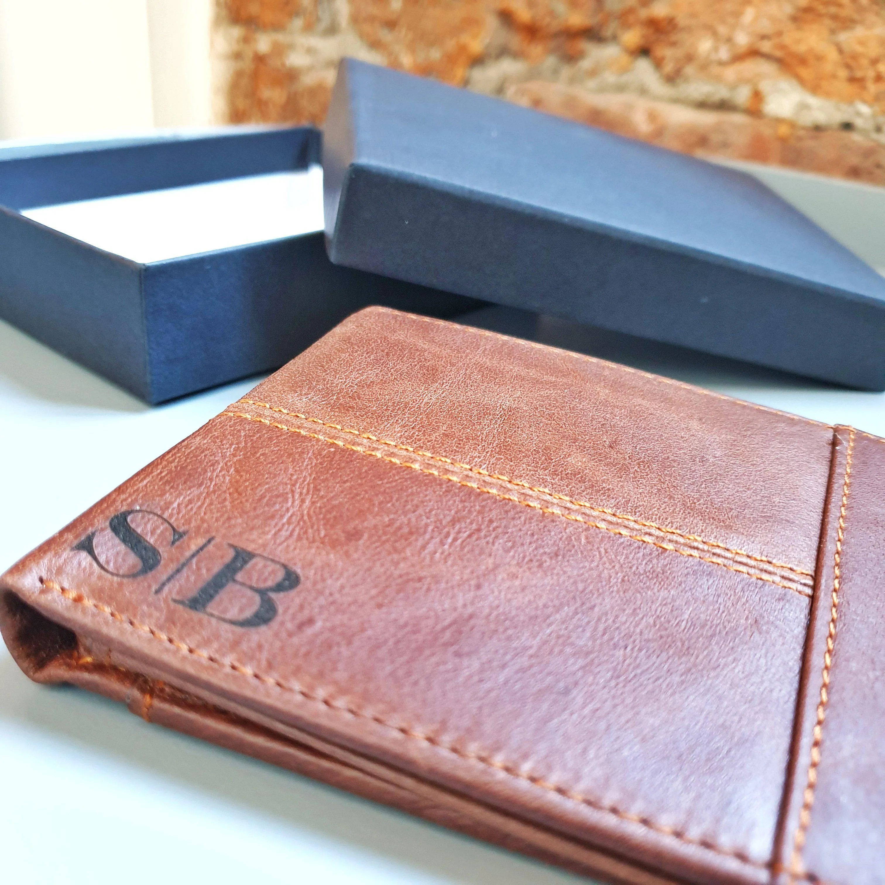Engraved Leather Wallet I 3rd Anniversary I Personalised Gift for Men