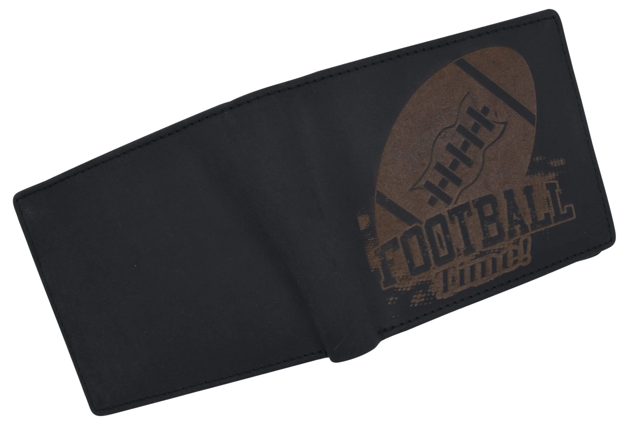 Football Logo Mens RFID Blocking Genuine Leather Bifold Wallet