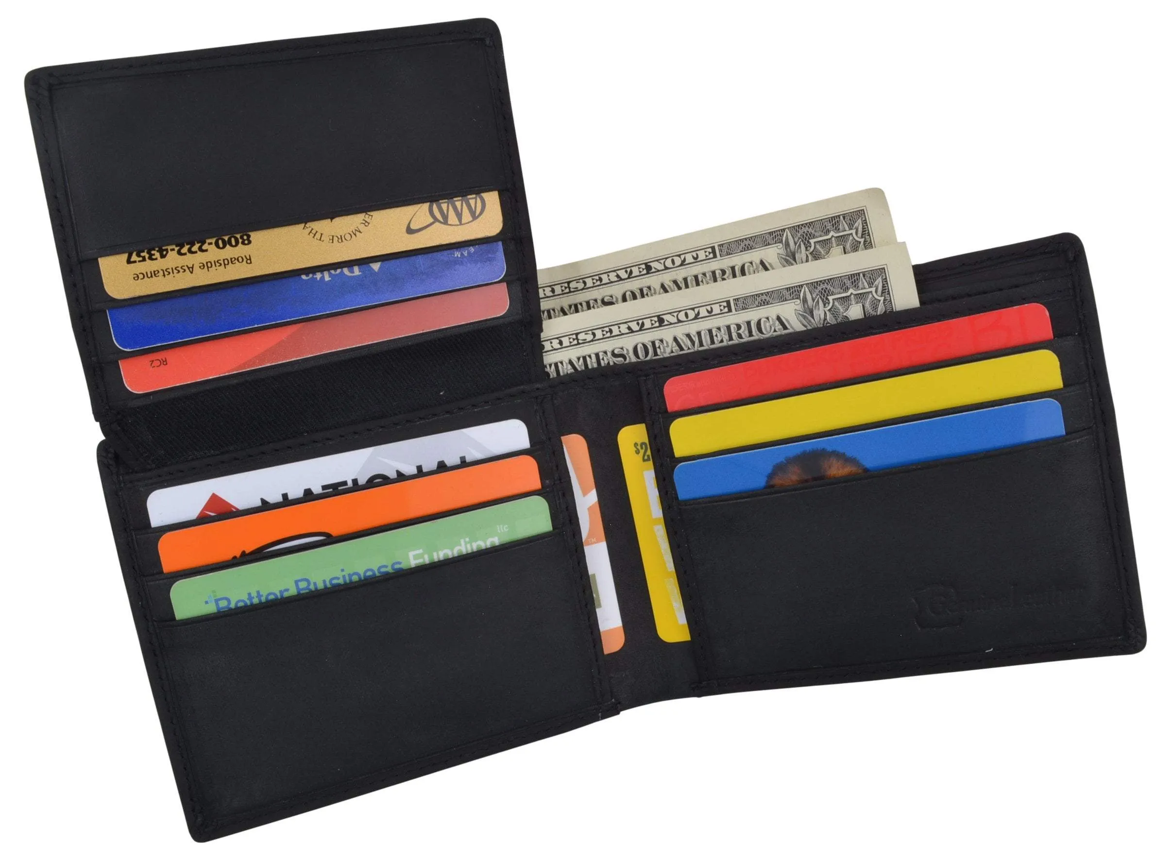 Football Logo Mens RFID Blocking Genuine Leather Bifold Wallet