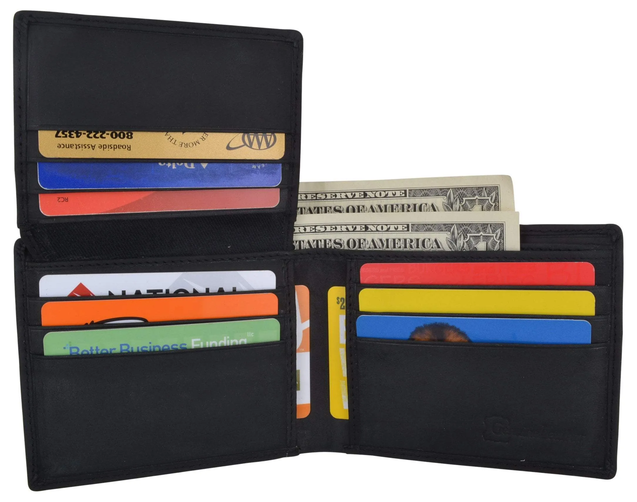 Football Logo Mens RFID Blocking Genuine Leather Bifold Wallet