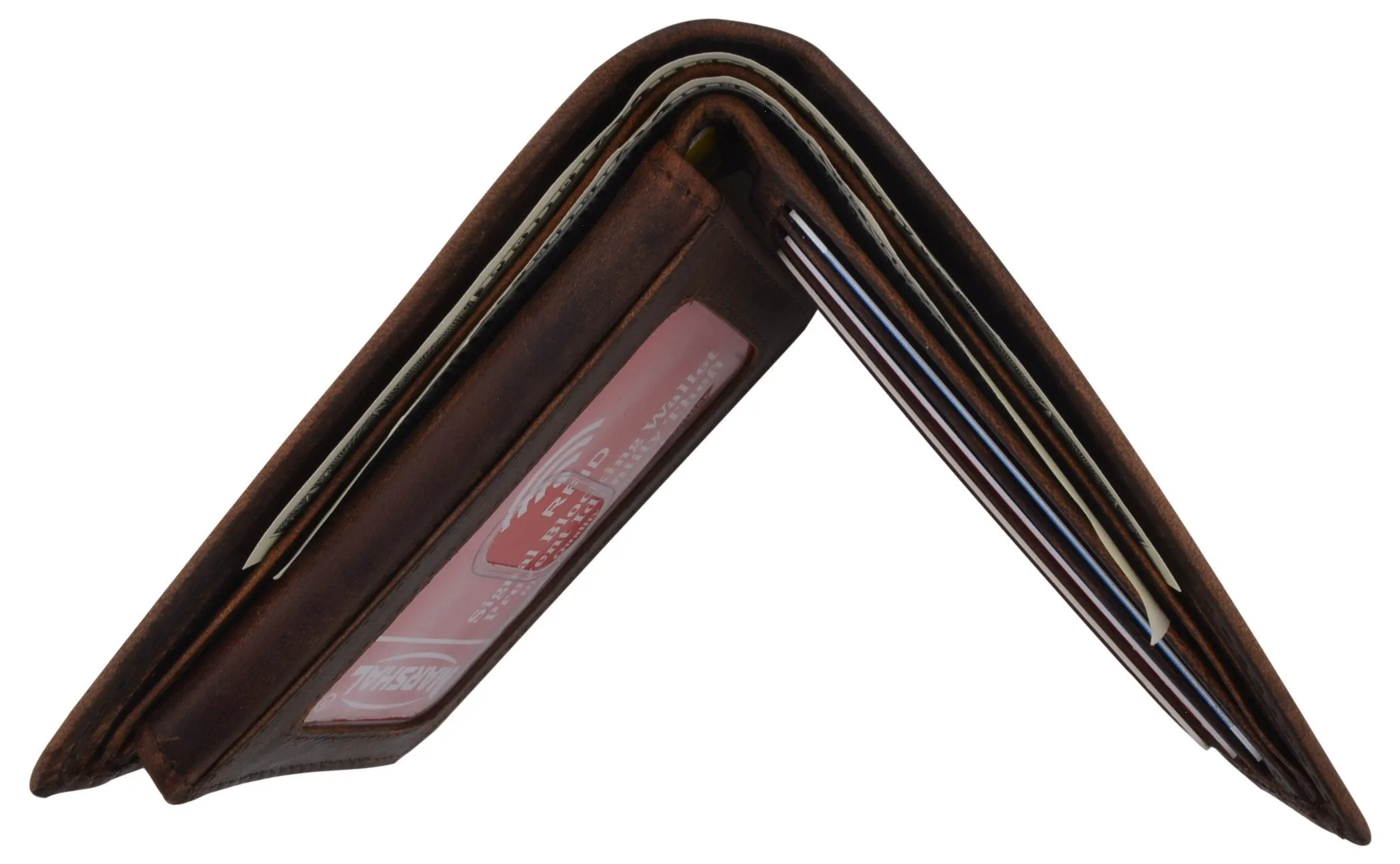 Football Logo Mens RFID Blocking Genuine Leather Bifold Wallet
