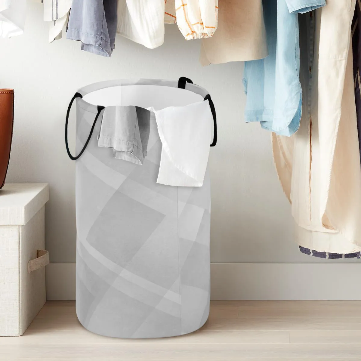 Gray Foldable Laundry Basket