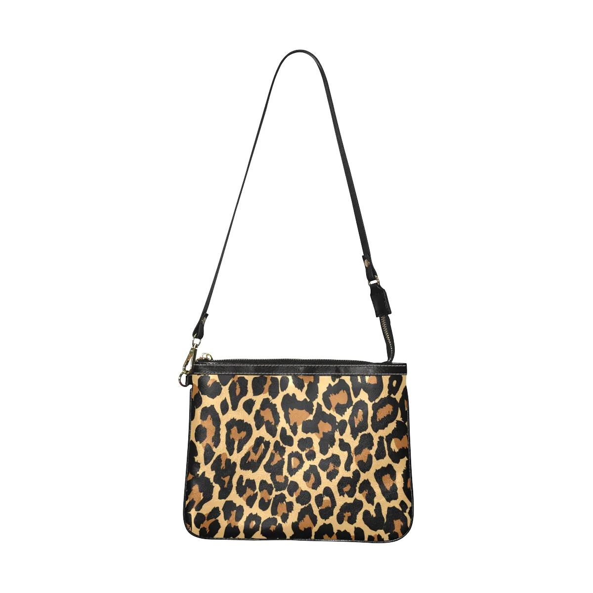 Leopard Print Small Shoulder Bag, Animal Cheetah Women Leather with Unique Cross Evening Travel Handmade Messenger Crossbody Zipper Purse