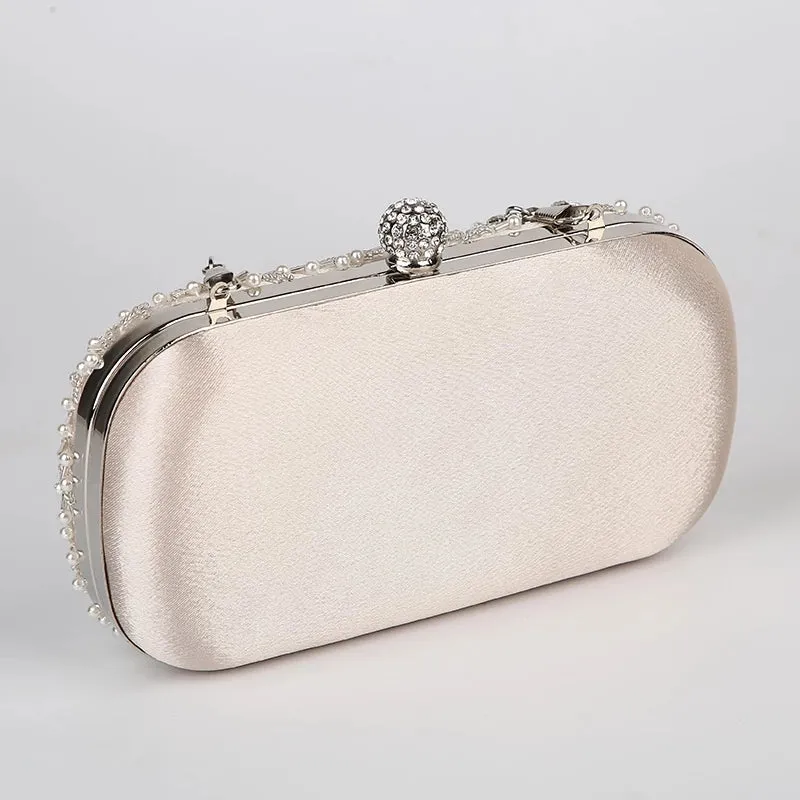 Luxy Moon Pearl Clutch Purse Luxury Handbag Embroidery Evening Bag