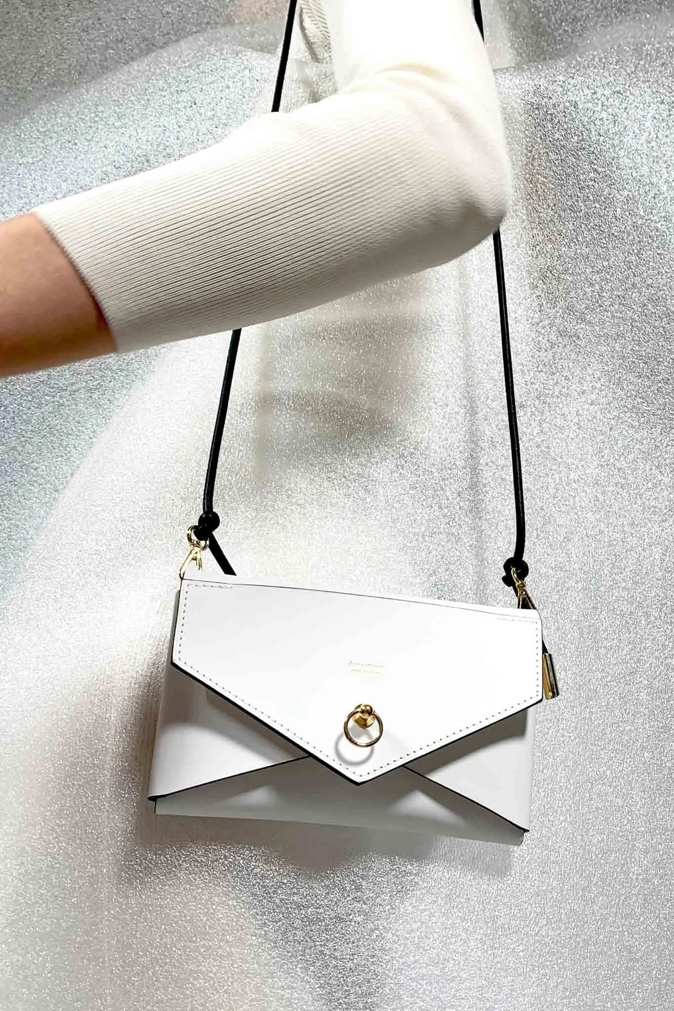 Medium Envelope White Leather Purse