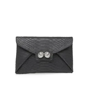 Mercer black silver clutch