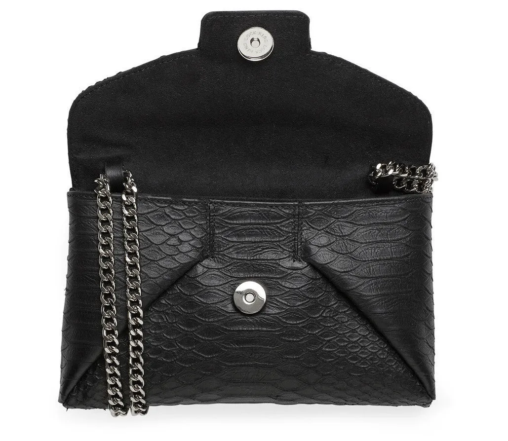 Mercer black silver clutch