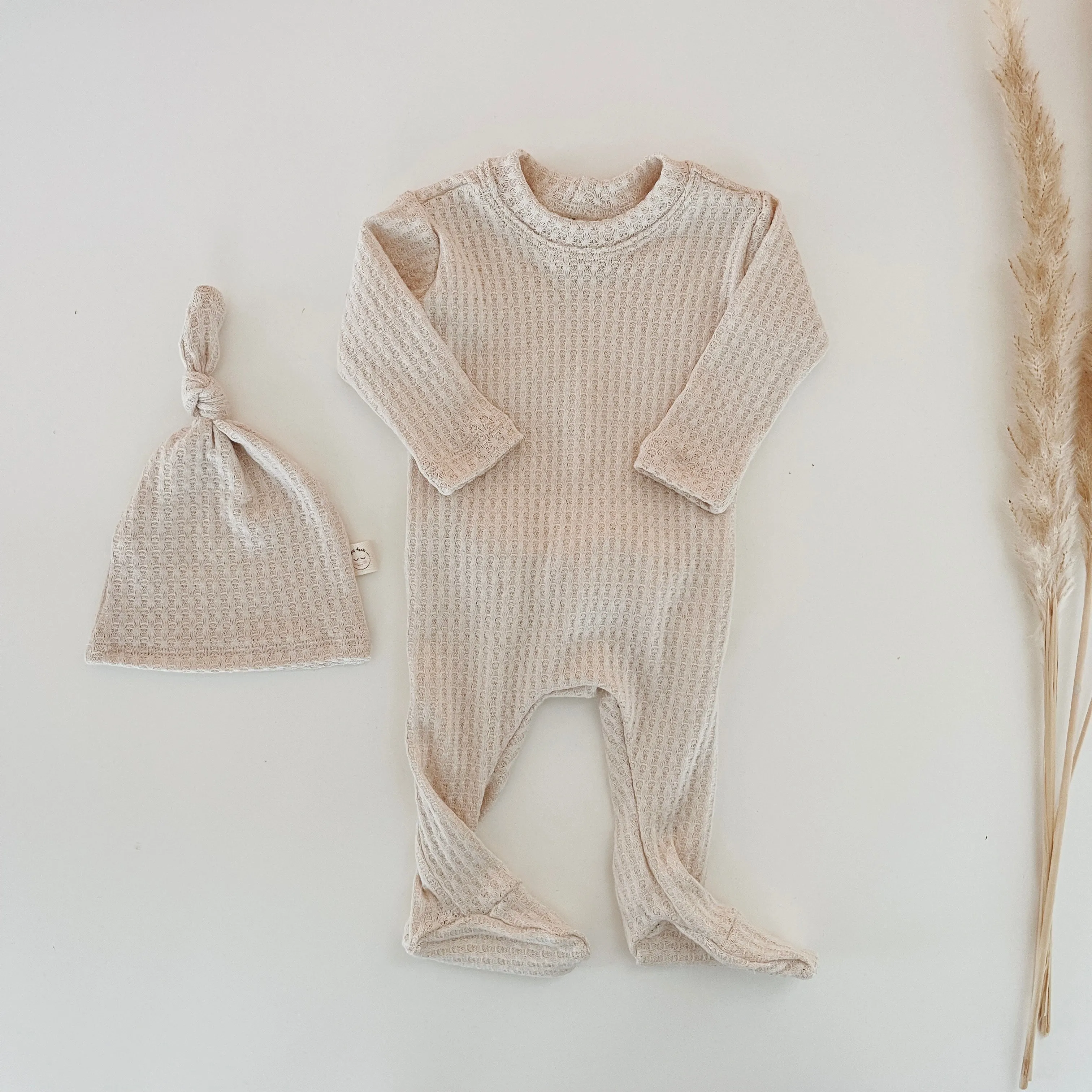 Oatmeal Butt-Flap Footie