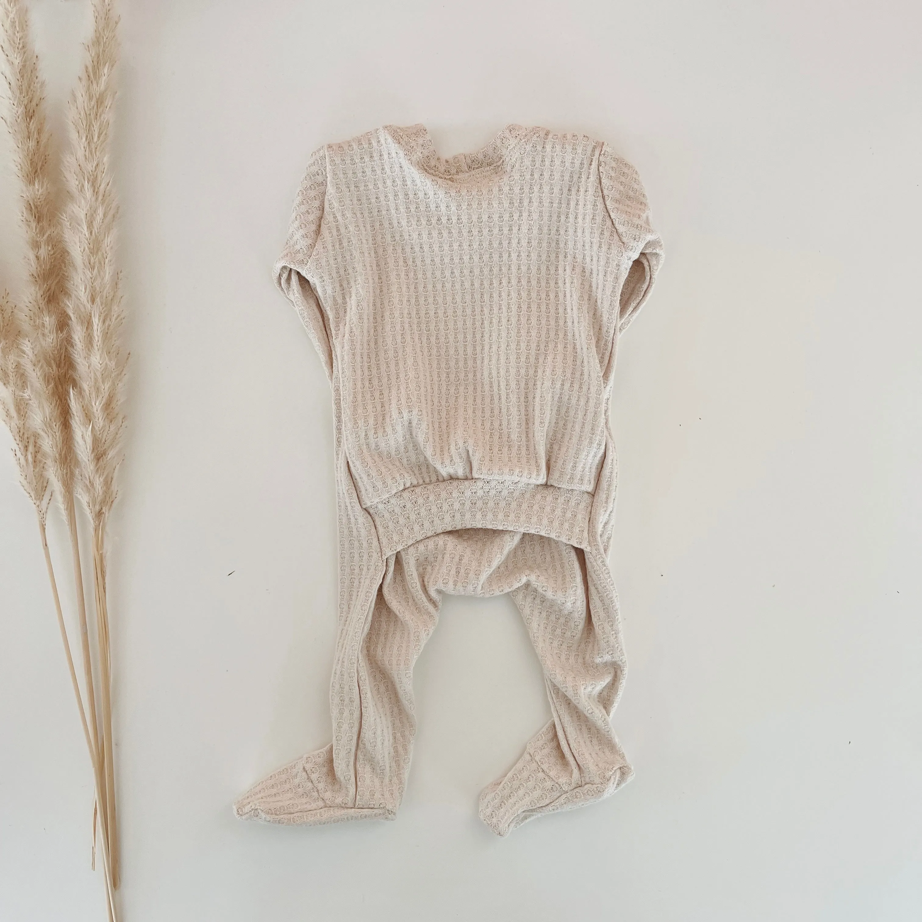 Oatmeal Butt-Flap Footie