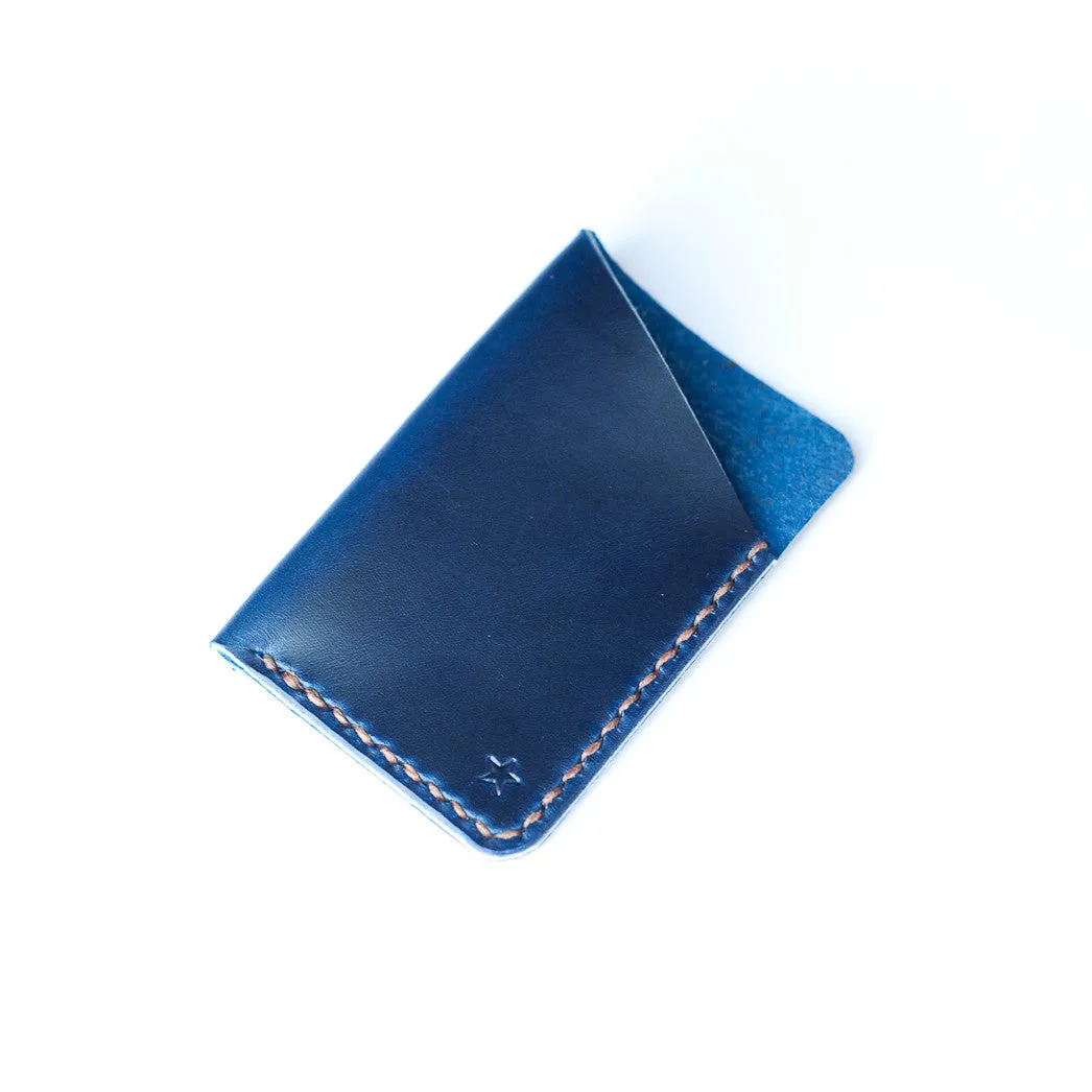 One Star Leather Minimalist Wallet - Ink Blue
