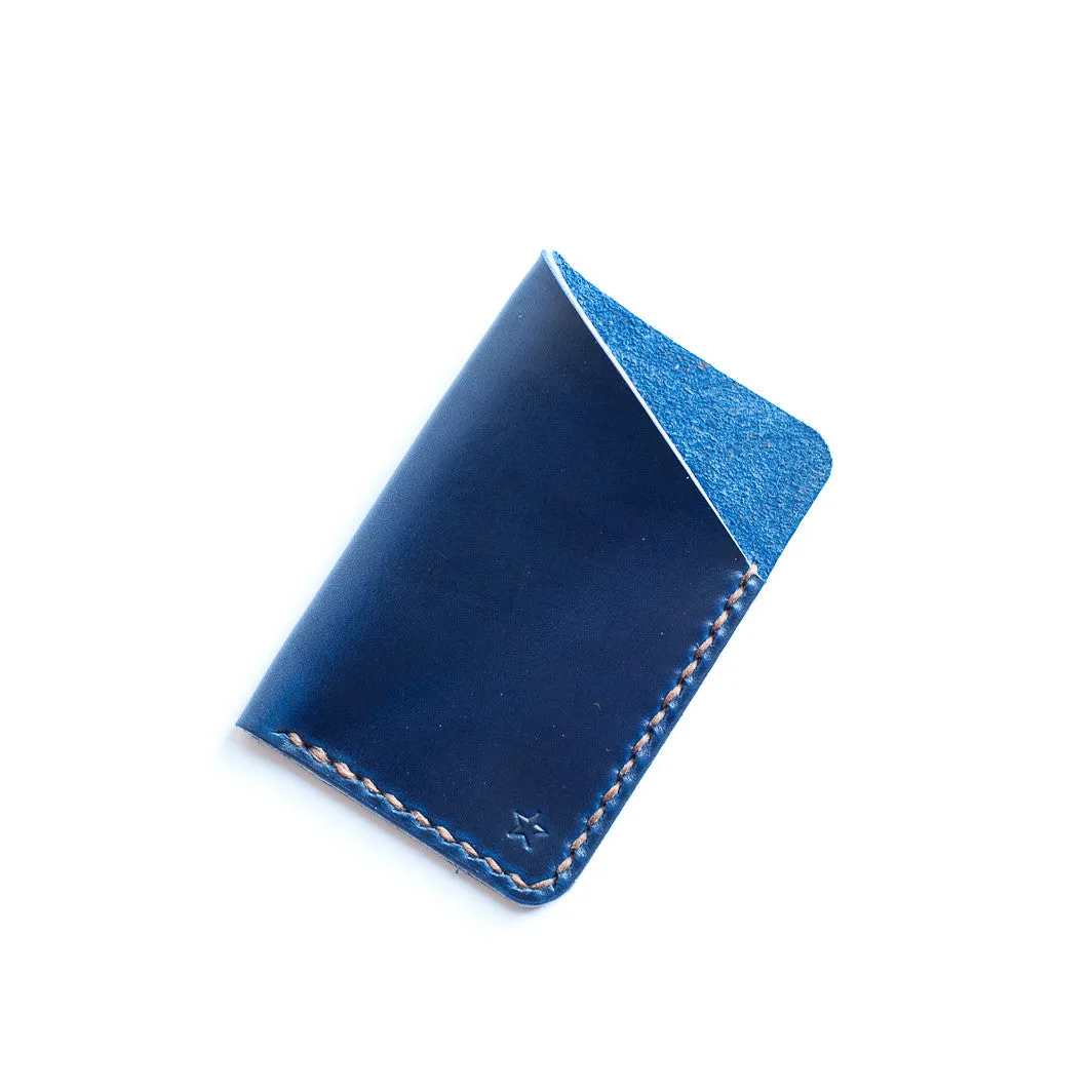 One Star Leather Minimalist Wallet - Ink Blue