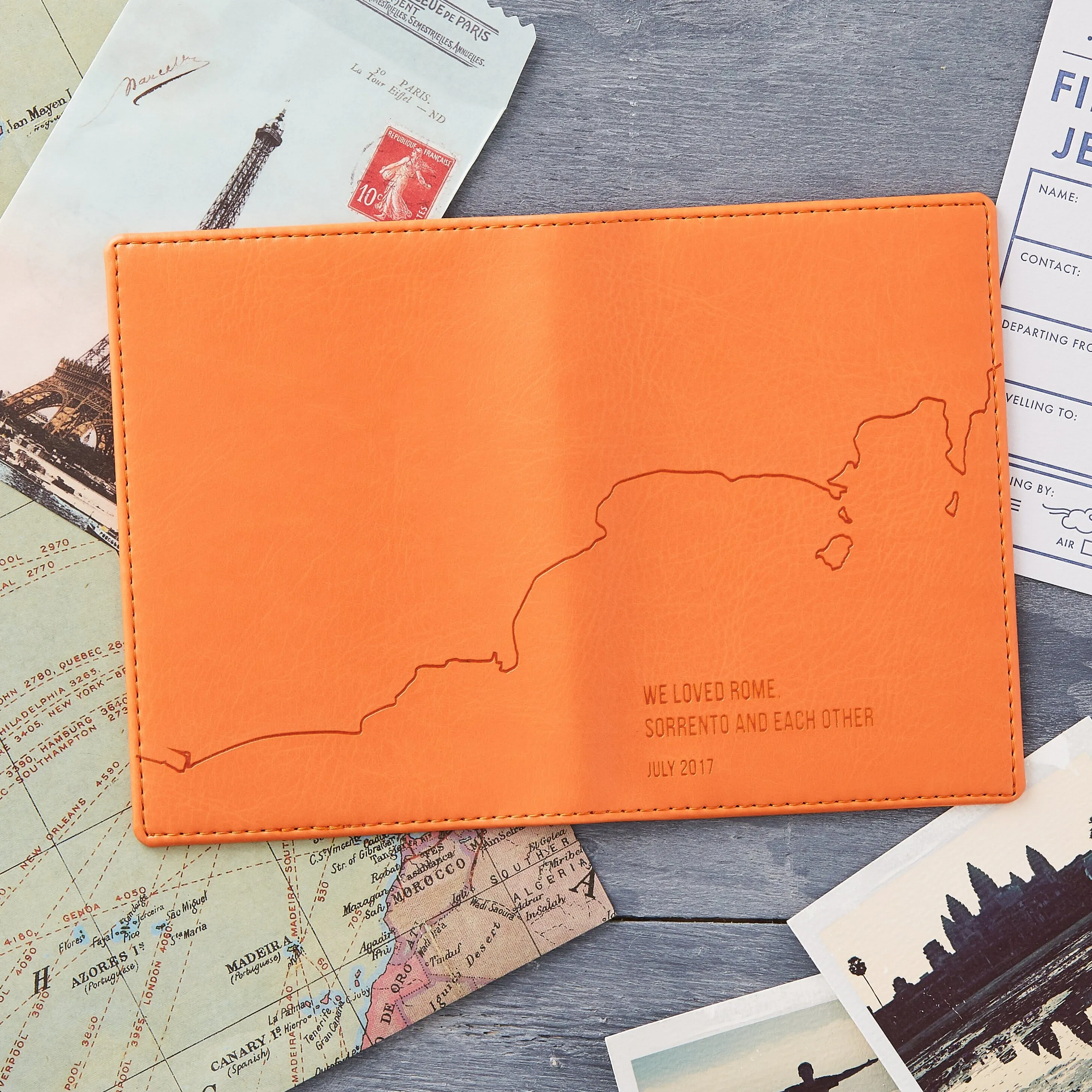 Personalised Coastline Passport Cover