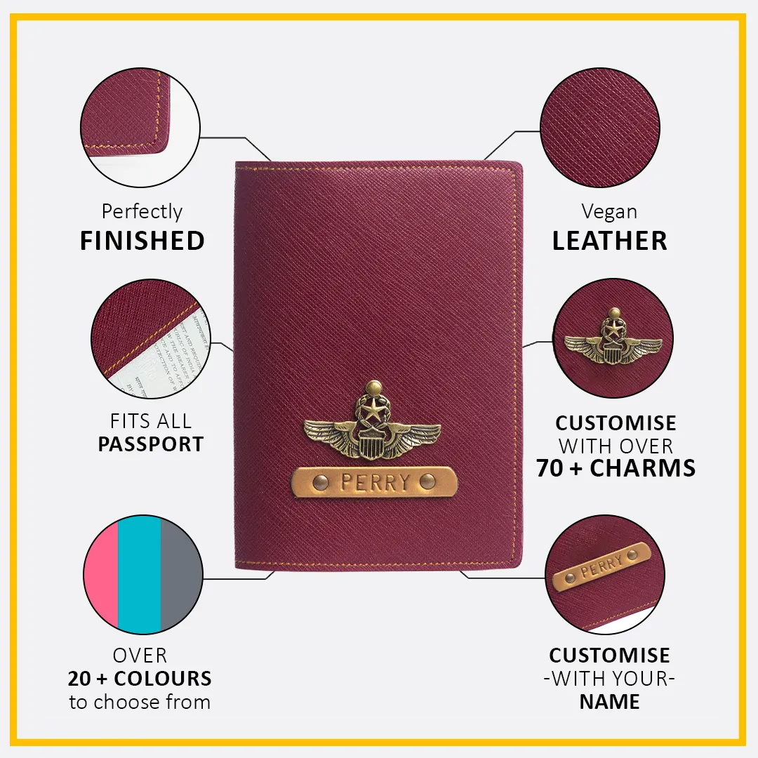 Personalized Passport Cover - Wine