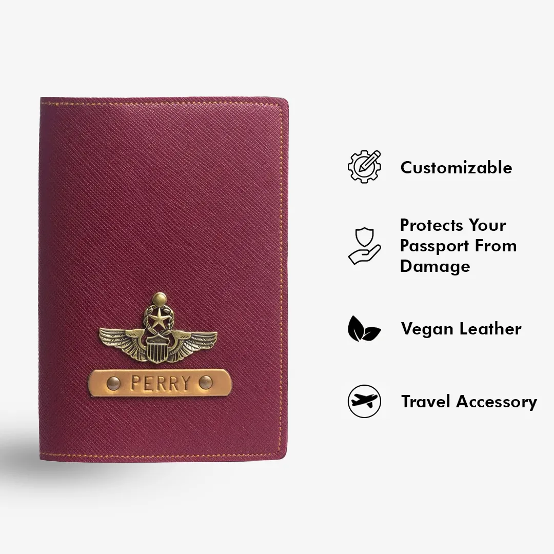 Personalized Passport Cover - Wine