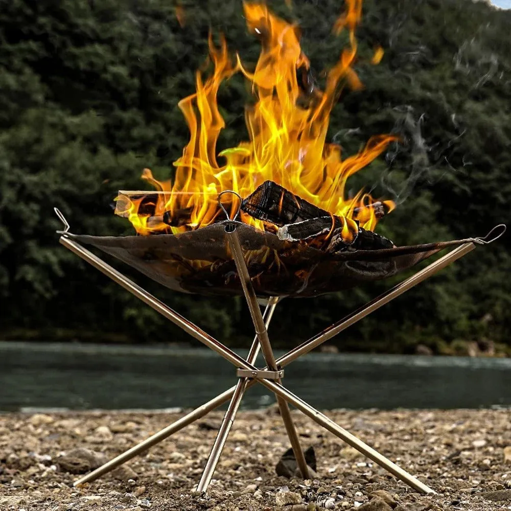 Portable Bonfire Rack - Campfire Stand Stainless Steel Foldable Fireproof Stand Wood Heater