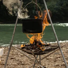Portable Bonfire Rack - Campfire Stand Stainless Steel Foldable Fireproof Stand Wood Heater