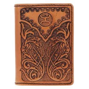 "Phoenix" Trifold Hooey Wallet Tan/Black Leather