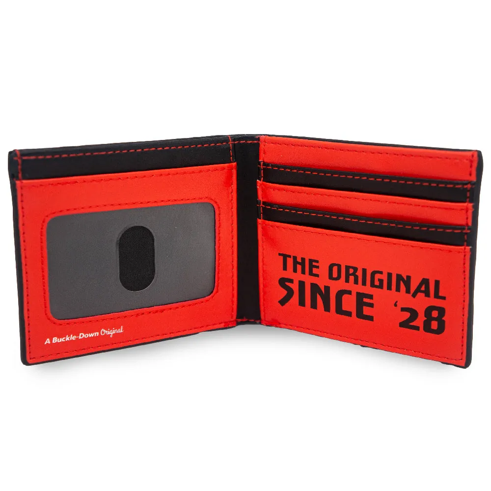 Rubber Wallet - Mickey Mouse Eyes   KEEP ROLLIN MICKEY Text Textured Checker Red/Black/White
