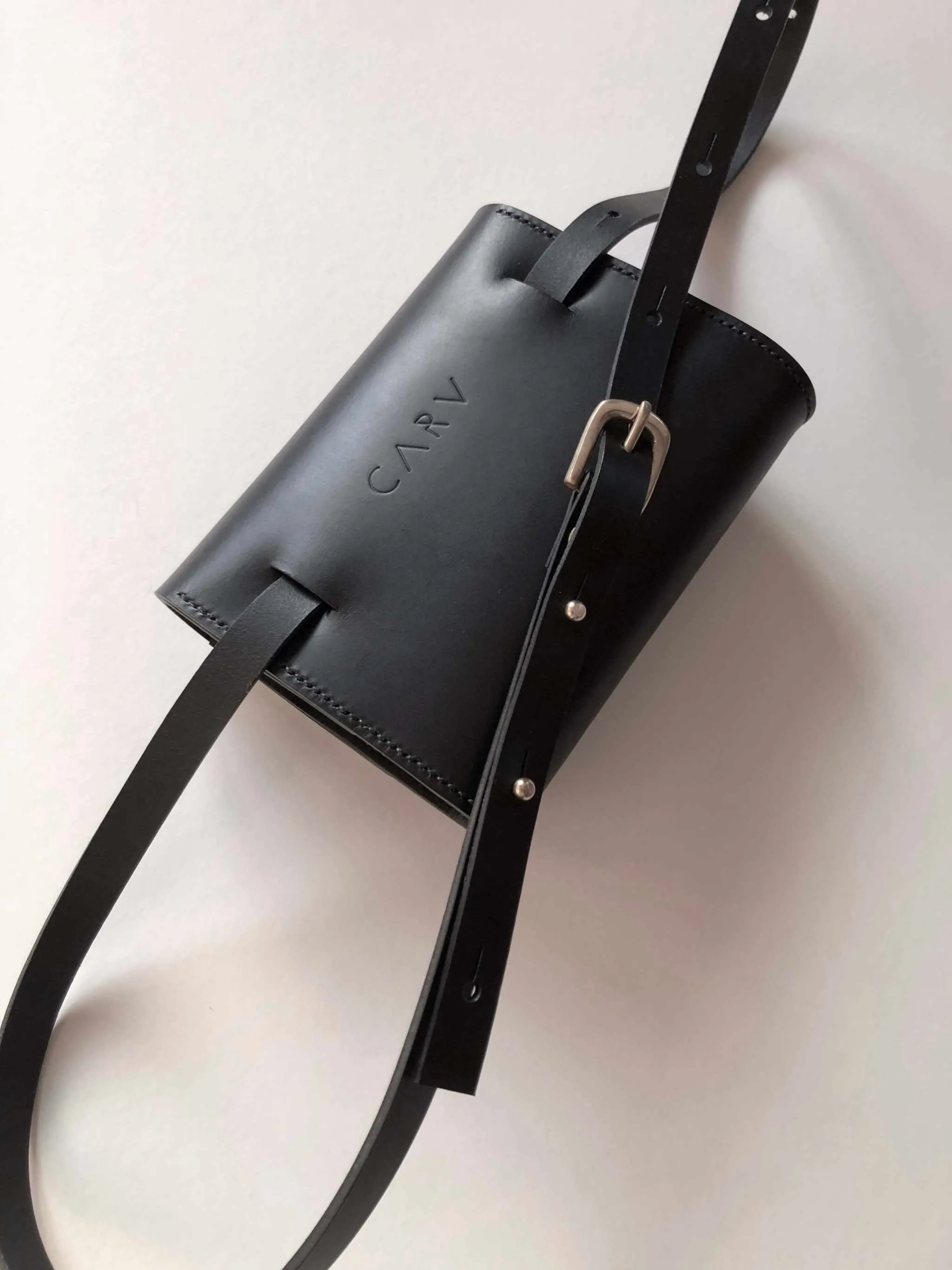 Sedna Black Leather Multi-Way Waist Bag