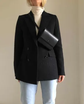 Sedna Black Leather Multi-Way Waist Bag